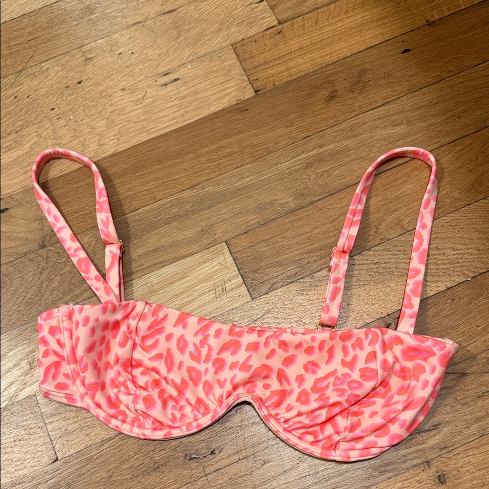 Billabong Pink Leopard Print Bikini Top
